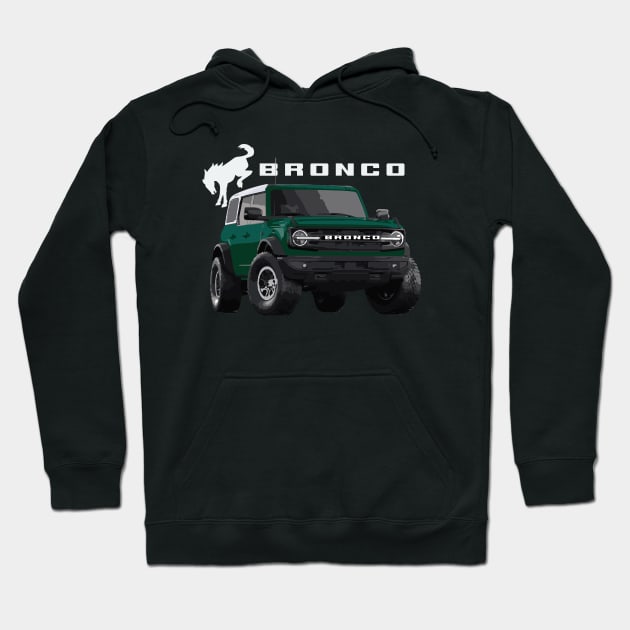 6th gen bronco 6g Outter Banks Eruption Green Metallic Hoodie by cowtown_cowboy